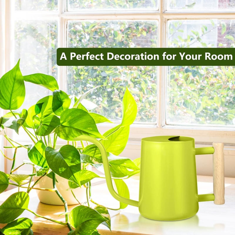 GUKJOB Watering Can Indoor Plants, 35oz Small Stainless Steel Metal Watering Can Modern Decorative Watering Pot with Long Spout for Indoor House Plant Bonsai Garden Flowers (Bright Green) - Image 3